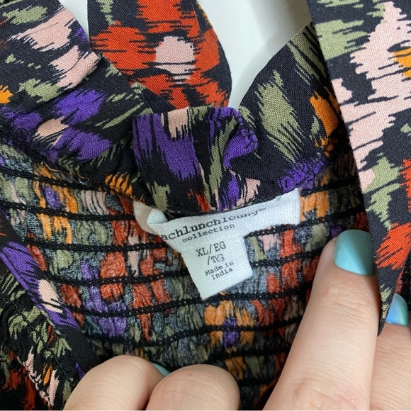 ✨NWT Beach Lunch Lounge Floral Smocked Tie Back Midi Maxi Shirt Dress Size XL - Picture 5 of 12